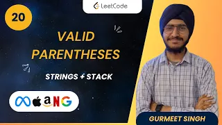 20 Valid Parentheses Leetcode Easy Problem Strings Stacks