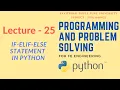 Lecture - 25 SPPU s Programming and Problem Solving if-elif-else Statement in Python