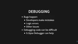 Intro To Java - Debugger