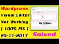 Wordpress Visual Editor Not Working 100 FIX Solved