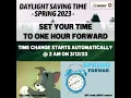 Spring 2023 Daylight Saving Time