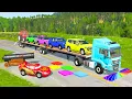 Download Lagu Flatbed Truck McQueen | Transportation with Truck - Pothole vs Car # | BeamNG.Drive Gameplay