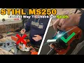 STIHL MS250 Chainsaw How To Check For Spark Hack Ignition Coil Spark Plug Wire Check