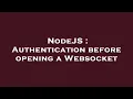 NodeJS Authentication before opening a Websocket