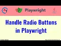 How to Click Radio Buttons in Playwright Handling Radio Buttons in Playwright
