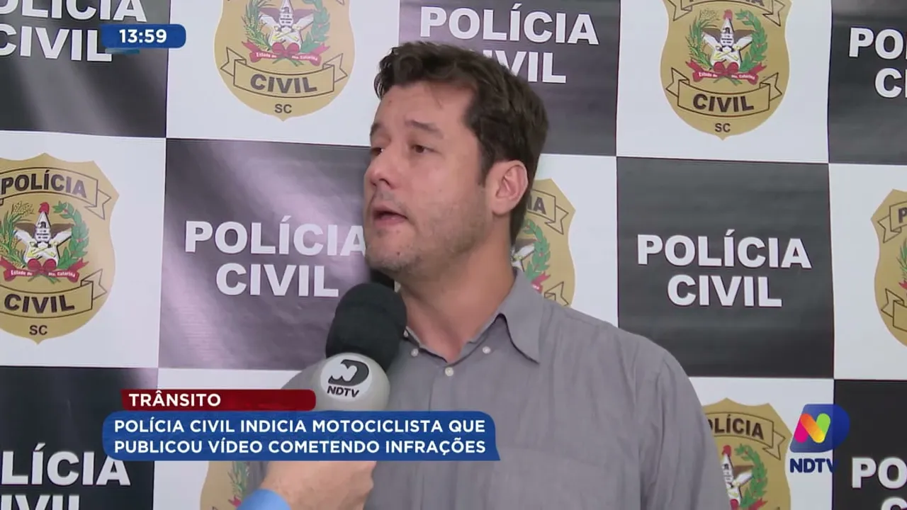 Polícia Civil indicia motociclista que publicou vídeo cometendo infrações