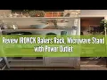 Review IRONCK Bakers Rack Microwave Stand with Power Outlets Kitchen Storage with Wheels and Feet