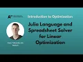 Demo 1 1 - Julia Language and Spreadsheet Solver for Linear Optimization