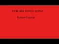 python tutorial in hindi immutable string in python