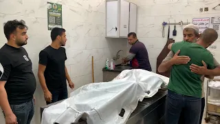 وداع وتشييع شهيد ارتقى بقصف إسرائيلي استهدف مركبة في حي التفاح شرق مدينة غزة