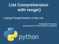 Python List Comprehension with range Looping Through Numbers in One Line Python for Beginners