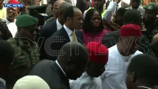 Download WATCH: Moment President Tinubu, Obasanjo Meet At Hope Uzodimma's Inauguration Ceremony MP3
