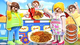 بابا و ماما دخلوا تحدي الكشري و بطنهم وجعتهم عائلة ساندي قصص اطفال 