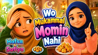 Hafsa & Safiya Cute Muslim baby learning Hadith (hadees) cousin of Abdul Bari eating pakode & Bajiya