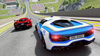 Big High Ramp Jumps with Expensive Sport Cars Crashes - BeamNG Drive
