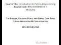Python Data types Integer floating point string Concatenation string replication VTU