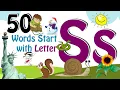 50 Words start with S Phonics letter S Letter S Vocabulary Kids Kids Grade