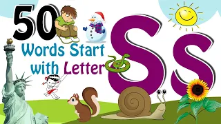 50 Words start with S Phonics letter S Letter S Vocabulary Kids Kids Grade
