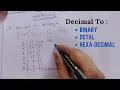 Decimal To Binary Octal Hexadecimal Number System conversion in Hindi CSE GYAN