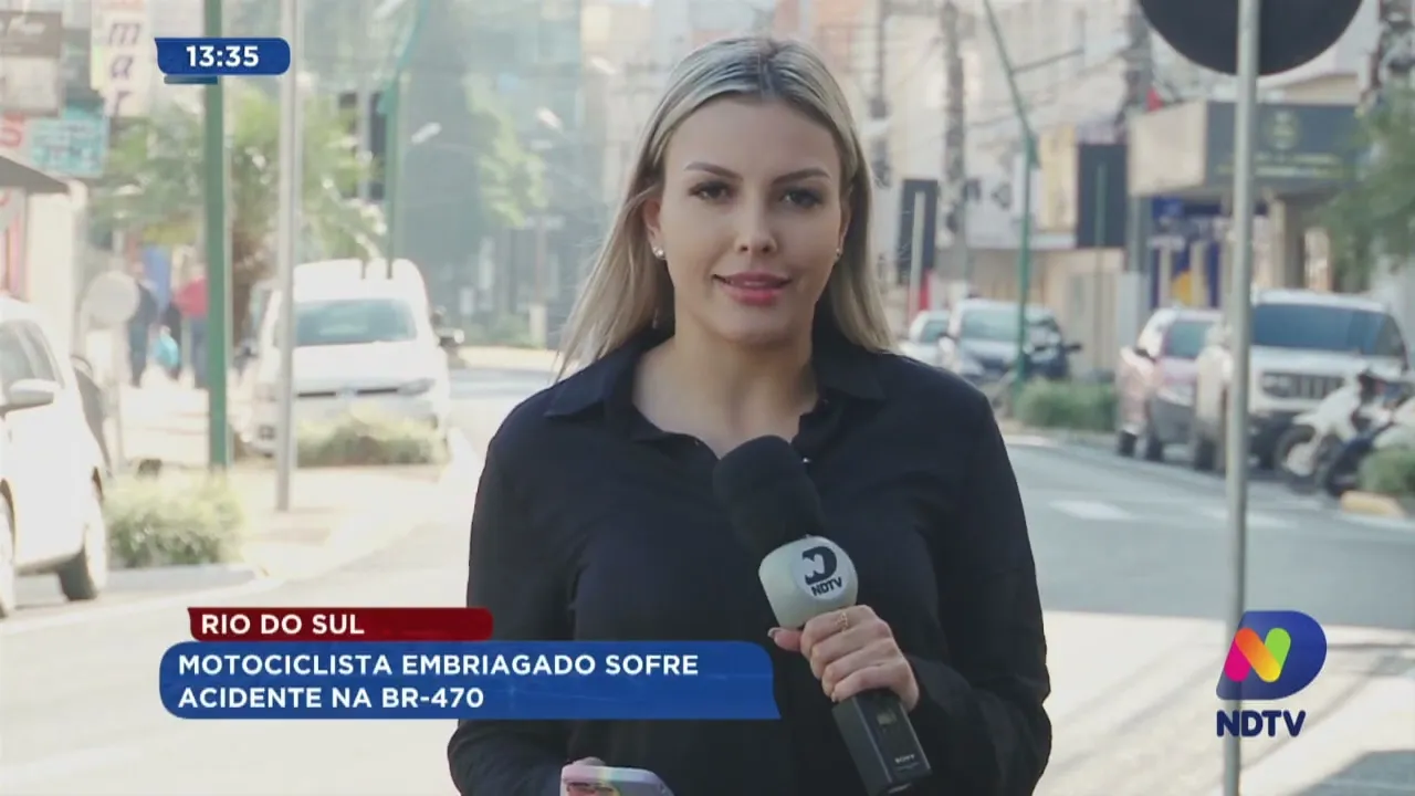 Rio do Sul: motociclista embriagado sofre acidente na BR-470