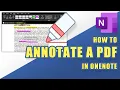 OneNote - How to Annotate a PDF Markup Highlight Underline Draw etc