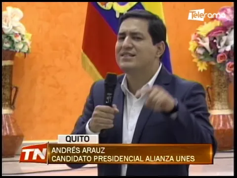 Andrés Arauz firmó un acuerdo con representantes de la FEINE