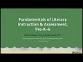 Fundamentals of Literacy Instruction Assessment Pre-K 6