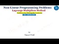 Non-Linear Programming Problem Lagrange Multiplier Method with One Equality constraint Self Q1