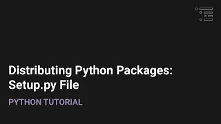 Distributing Python Packages Setup py File
