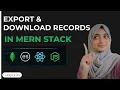 MERN Export Download Records in MERN Stack CSV Excel Export Tutorial Easy Method