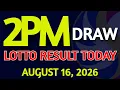 2pm Lotto Result Today August 16 2026 Swertres Ez2 PCSO
