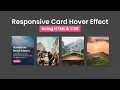 Create Animated Card Hover Effect Using HTML CSS Card Hover Effect in HTML CSS
