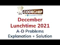 Codechef Decemeber Lunchtime 2021 Problem A-D Solution With Explanation Romantic Reversals