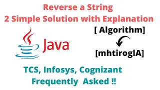 Java Program to Reverse a String TCS Infosys Cognizant Frequently Asked Question