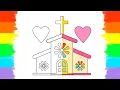 How to Draw and Color Church Wedding Coloring Page