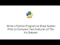 Write a Python Program to Draw Scatter Plots to Compare Two Features of The Iris Dataset