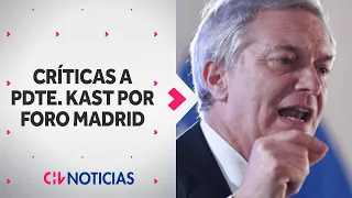 Pdte. Kast defiende su participación en Foro Madrid: “Que esperen a ver mi intervención”