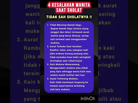 4 Kesalahan Wanita Saat Sholat #sholattahajud #doasetelahsholat