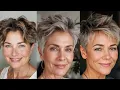 Short shaggy pixie haircut for womens above 40 50 60