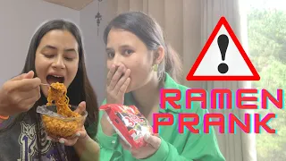 blindfold ramen prank on sister epic reaction 