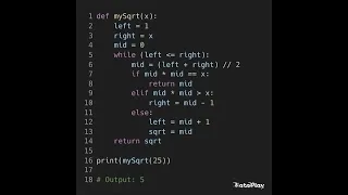 Square Root using PYTHON without MATH module