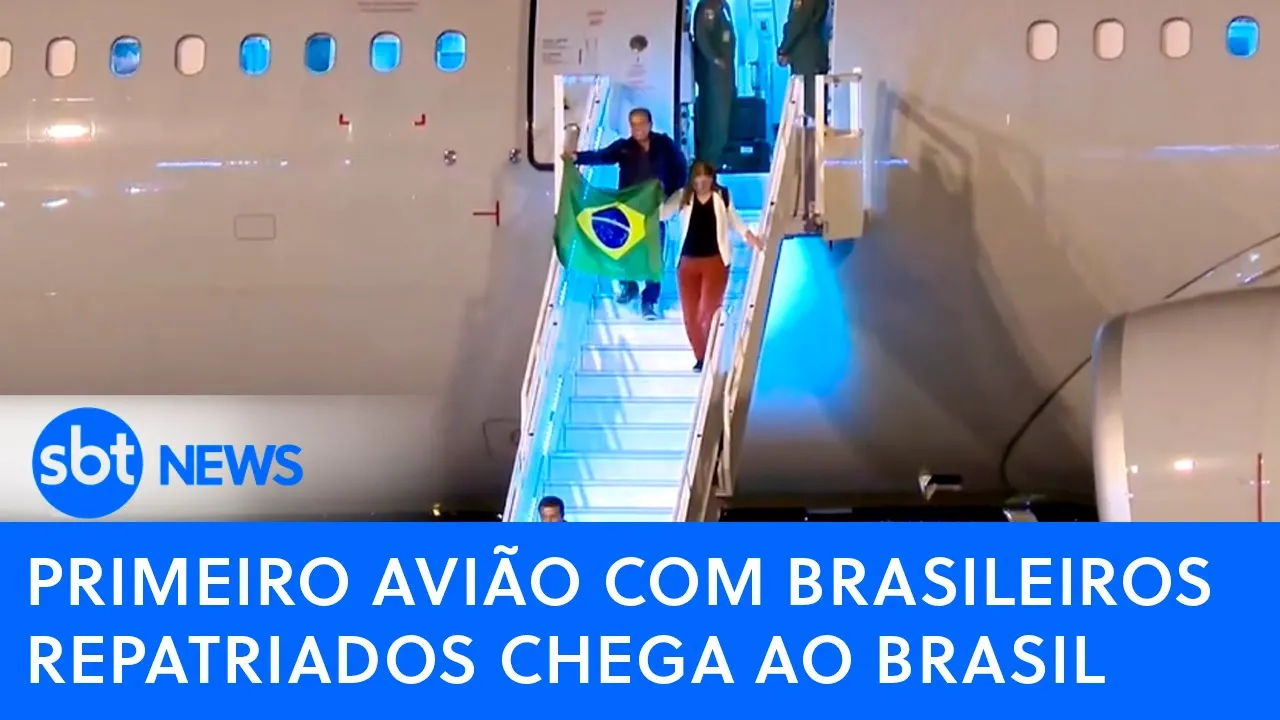 ????Brasil Agora:  Primeiros 211 brasileiros repatriados chegam ao Brasil | SBT AO VIVO