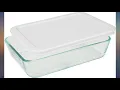 Pyrex 3-cup Rectangle Glass Food Storage Containers With White Plastic Lids Use For review