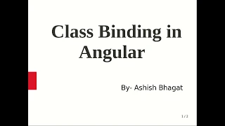 Angular Data Binding Class Binding in Angular framework in detail