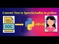 How to Convert Text to Speech in Python Converter Python