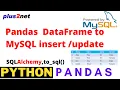 Inserting DataFrame to MySQL database table by using to - sql from Excel or CSV sources