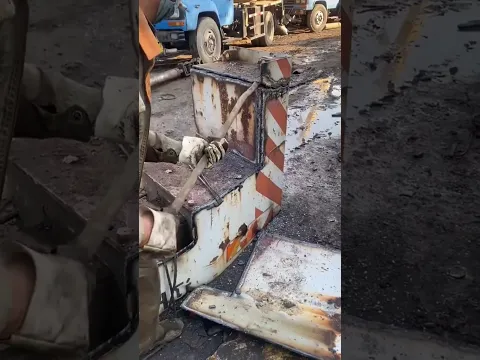 MASSIVE COUNTERWEIGHT dismantling! What's inside? 😱🏗️⚙️#tech #engineering #industrial #manufacturing