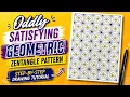 Oddly Satisfying Geometric Zentangle Pattern Step-by-Step Drawing Tutorial