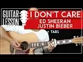 Download Lagu I Don't Care Guitar Tutorial Ed Sheeran Justin Bieber Guitar Lesson 🎸|Chords + Fingerpicking + TAB|