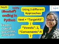 Day31 Coding vowels and consonants counter using dictionary and OOPs in Target45Telugu